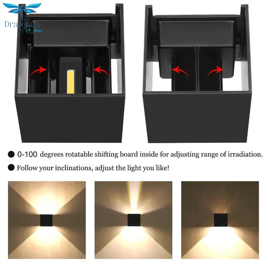 6W 12W Outdoor Waterproof Ip65 Wall Lamp Modern Led Light Indoor Sconce Decorative Lighting Porch
