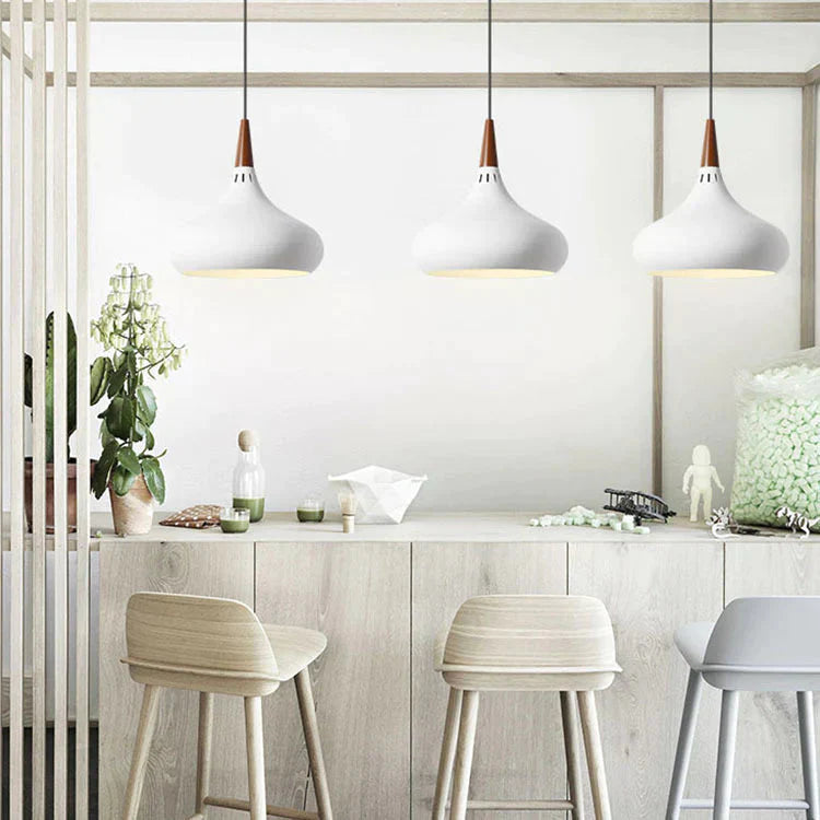 Nordic Single - Headed Wooden Dining Chandelier Personality Creativity Macaroon Color Balcony