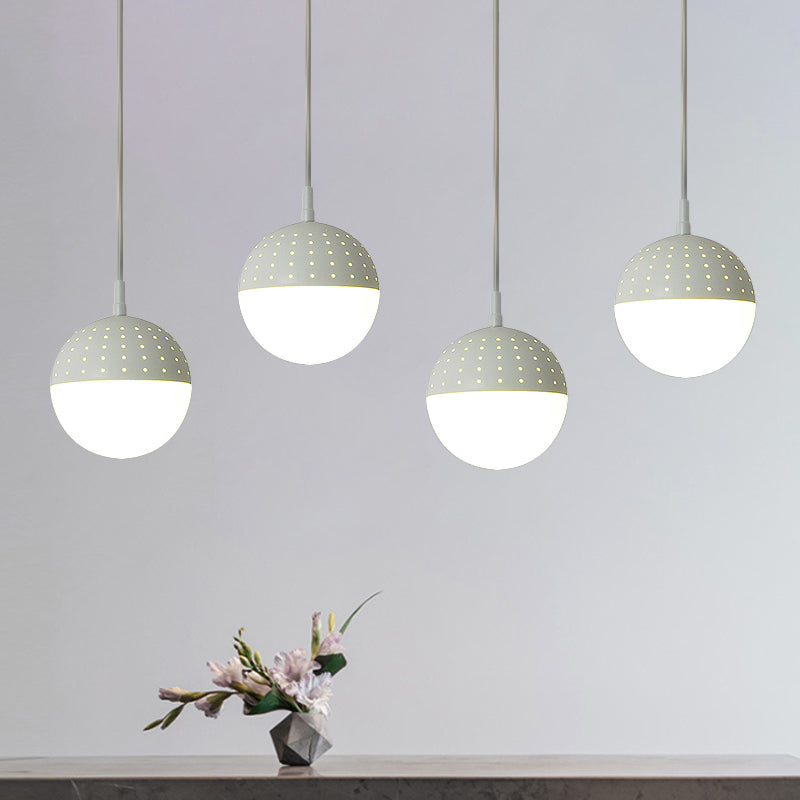 Addison - Nordic Globe/Ellipse Suspension Light With Opal White Glass Shade Metal 1