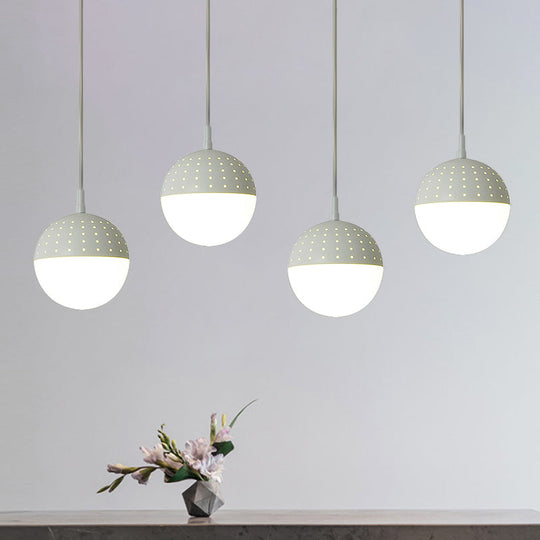 Addison - Nordic Globe/Ellipse Suspension Light With Opal White Glass Shade Metal 1