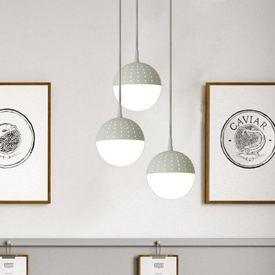 Addison - Nordic Globe/Ellipse Suspension Light With Opal White Glass Shade Metal 1