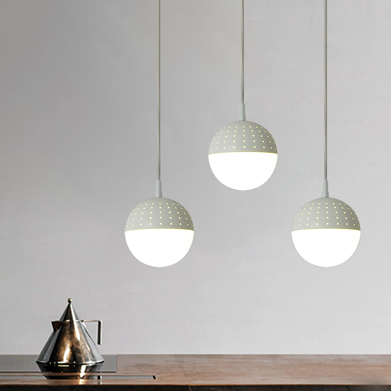 Addison - Nordic Globe/Ellipse Suspension Light With Opal White Glass Shade Metal 1
