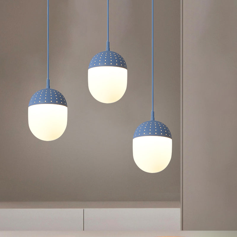 Addison - Nordic Globe/Ellipse Suspension Light With Opal White Glass Shade Metal 1
