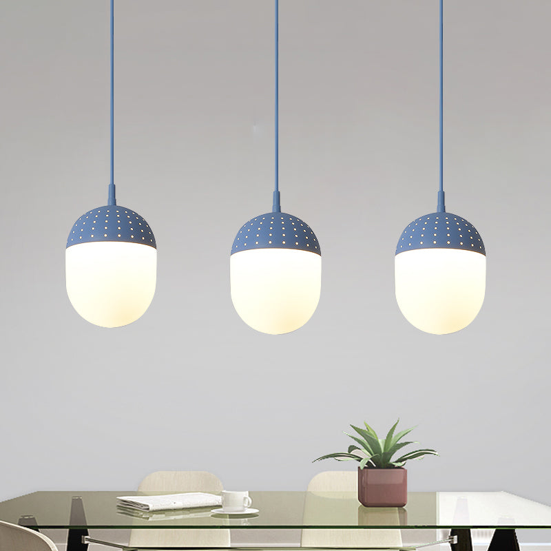 Addison - Nordic Globe/Ellipse Suspension Light With Opal White Glass Shade Metal 1