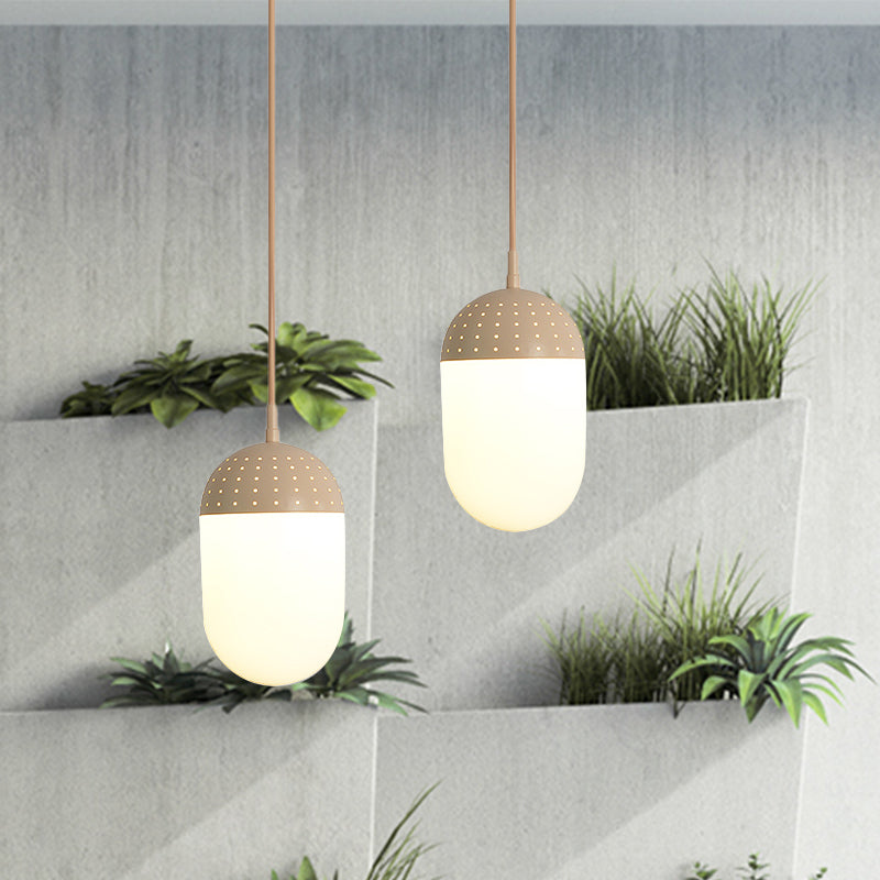 Addison - Nordic Globe/Ellipse Suspension Light With Opal White Glass Shade Metal 1