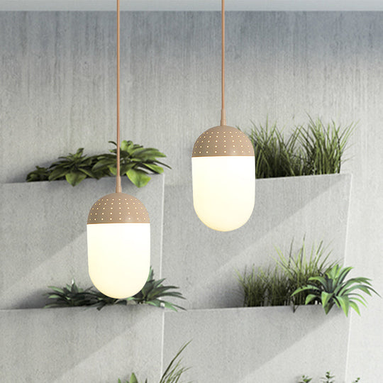 Addison - Nordic Globe/Ellipse Suspension Light With Opal White Glass Shade Metal 1