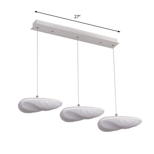Ava - White Geometric Down Lighting Simplicity 3/7 Heads Led Metal Hanging Light With Round/Linear