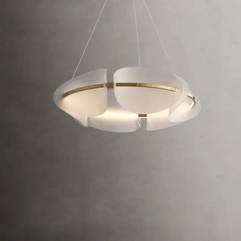 Circular Household Simple Petal Warm Chandelier 6 Heads / Light Dia 600Mm Pendant