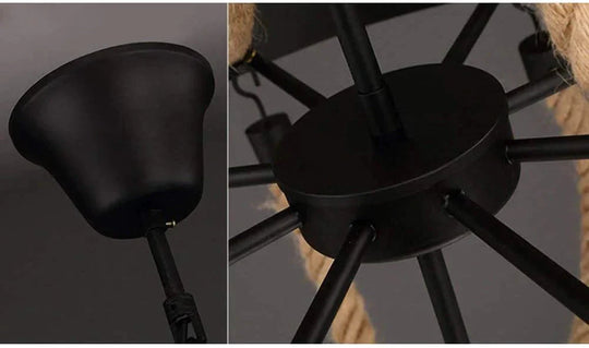 American Country Loft Vintage Big Wooden Beads Hang Pendant Lamp E27 E14 Led Lights Modern For