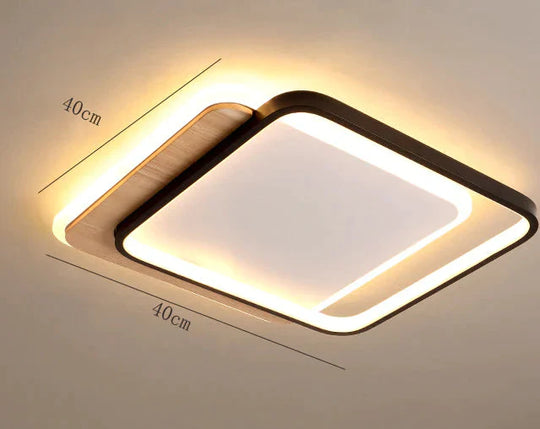 Ceiling Lamp Bedroom Creative Square Modern Simple Study Household Warm Romantic Room Black / L