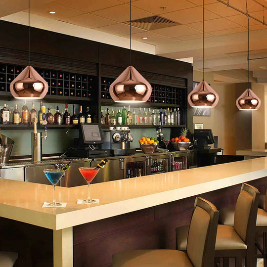 Nordic Modern Simple Gold Round Single - Headed Restaurant Chandelier Pendant