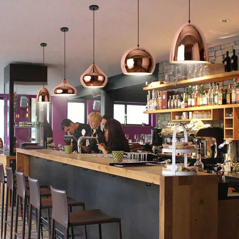 Nordic Modern Simple Gold Round Single - Headed Restaurant Chandelier Pendant