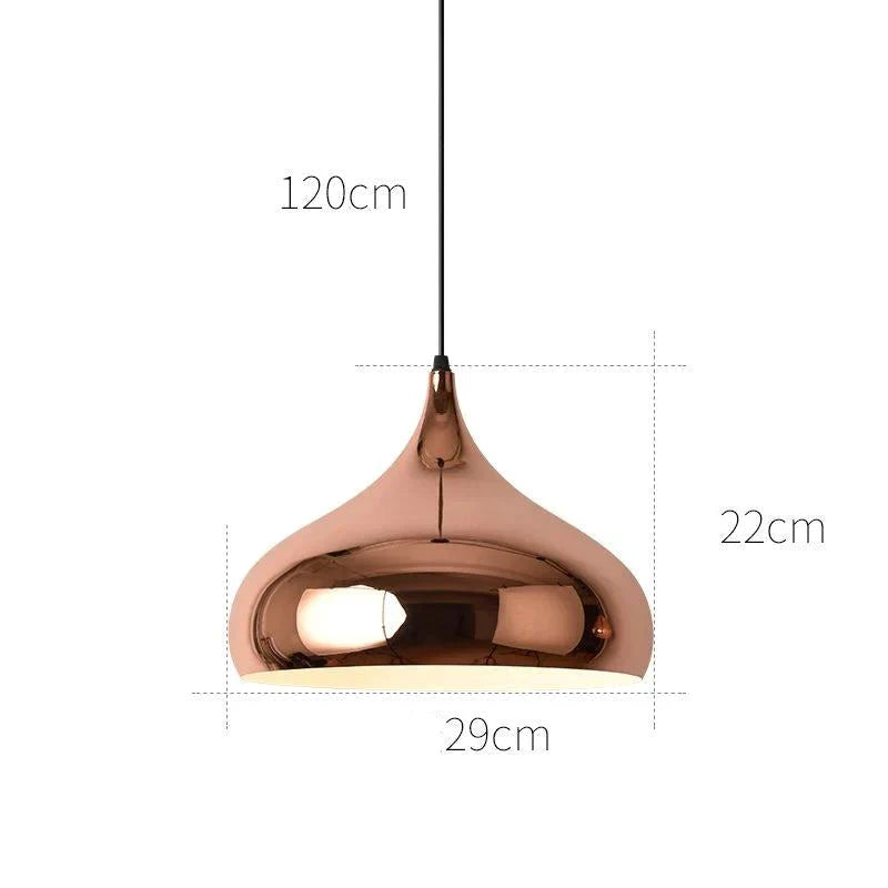 Nordic Modern Simple Gold Round Single - Headed Restaurant Chandelier C 29Cm Rose Gold / No Light
