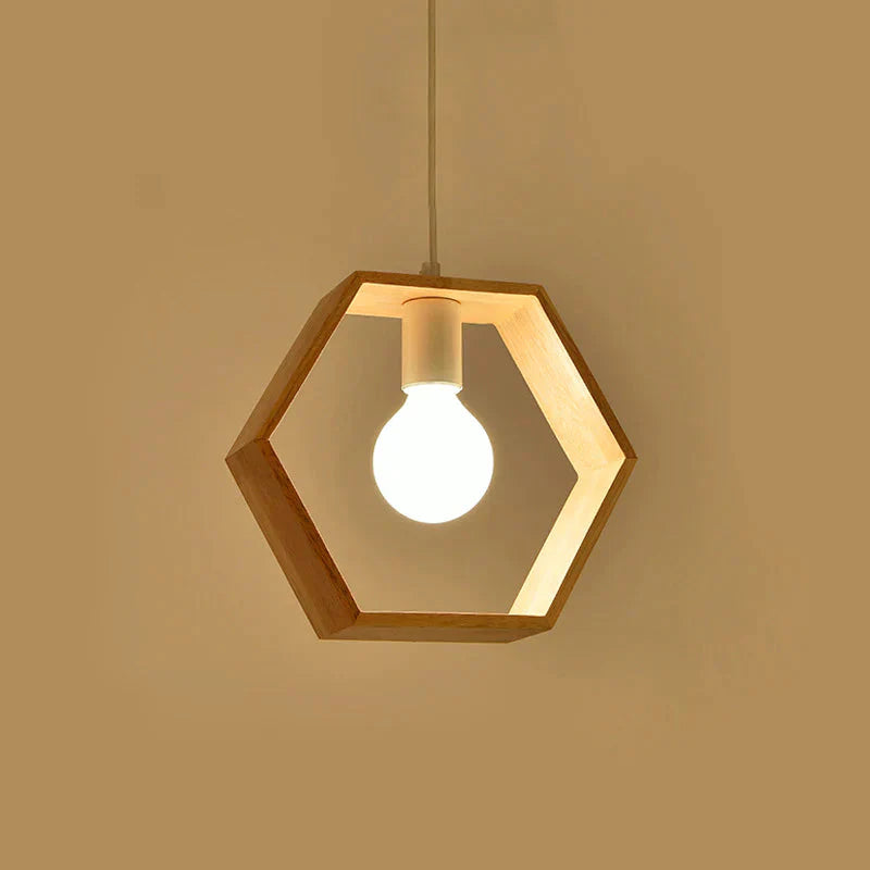 Simple Restaurant Chandelier Solid Wood C / No Bulb Pendant