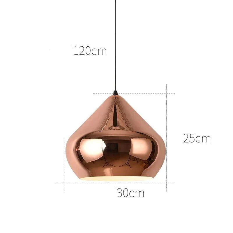 Nordic Modern Simple Gold Round Single - Headed Restaurant Chandelier B 30Cm Rose Gold / No Light