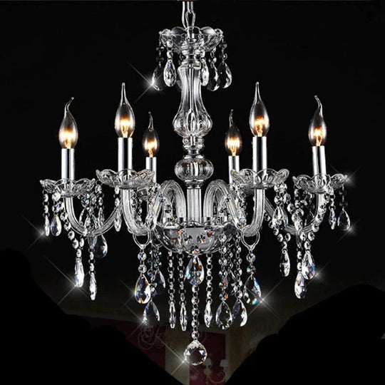 Bedroom Living Room Lamp Hotel European - Style Crystal Restaurant Chandelier Creative Lamps Pendant