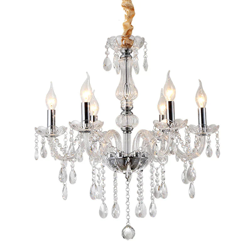 Bedroom Living Room Lamp Hotel European - Style Crystal Restaurant Chandelier Creative Lamps Pendant