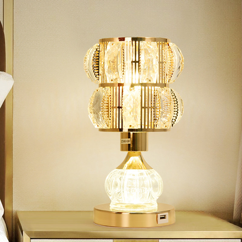 Hailey - Mid - Century Table Lamp Gold / C