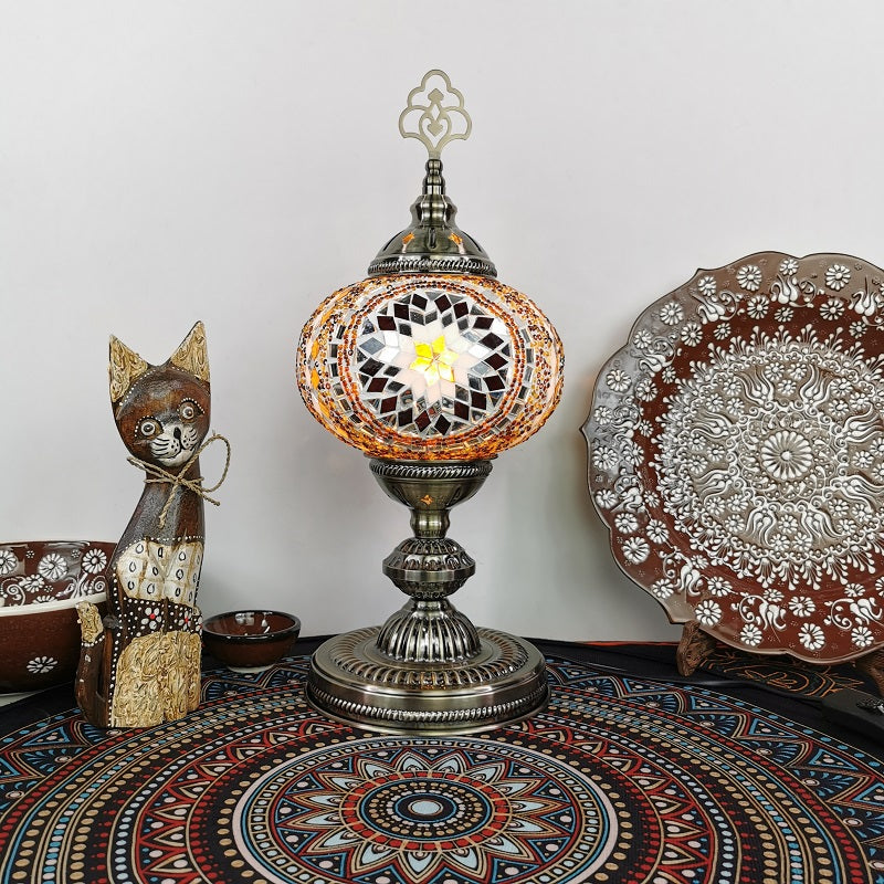 Caroline - Moroccan Oblong Night Light Stained Art Glass Lamp