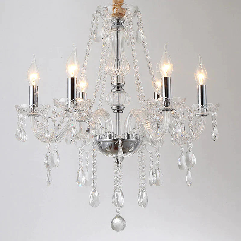 Bedroom Living Room Lamp Hotel European - Style Crystal Restaurant Chandelier Creative Lamps Pendant