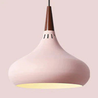 Nordic Single - Headed Wooden Dining Chandelier Personality Creativity Macaroon Color Balcony