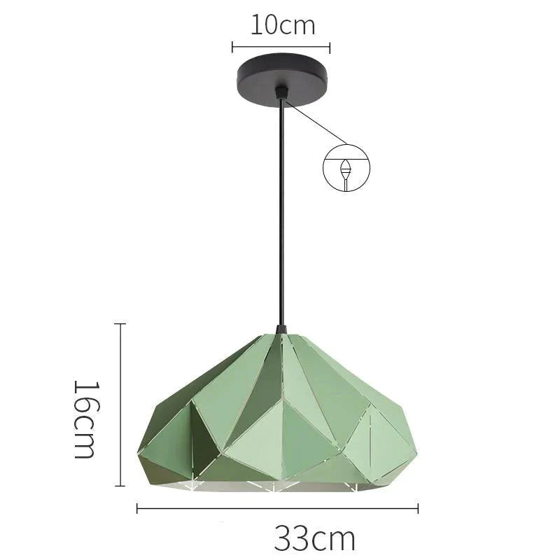 Nordic Creative Art Chandelier Personality Diamond Hollow Out Bar Restaurant Coffee Shop Lamp Iron