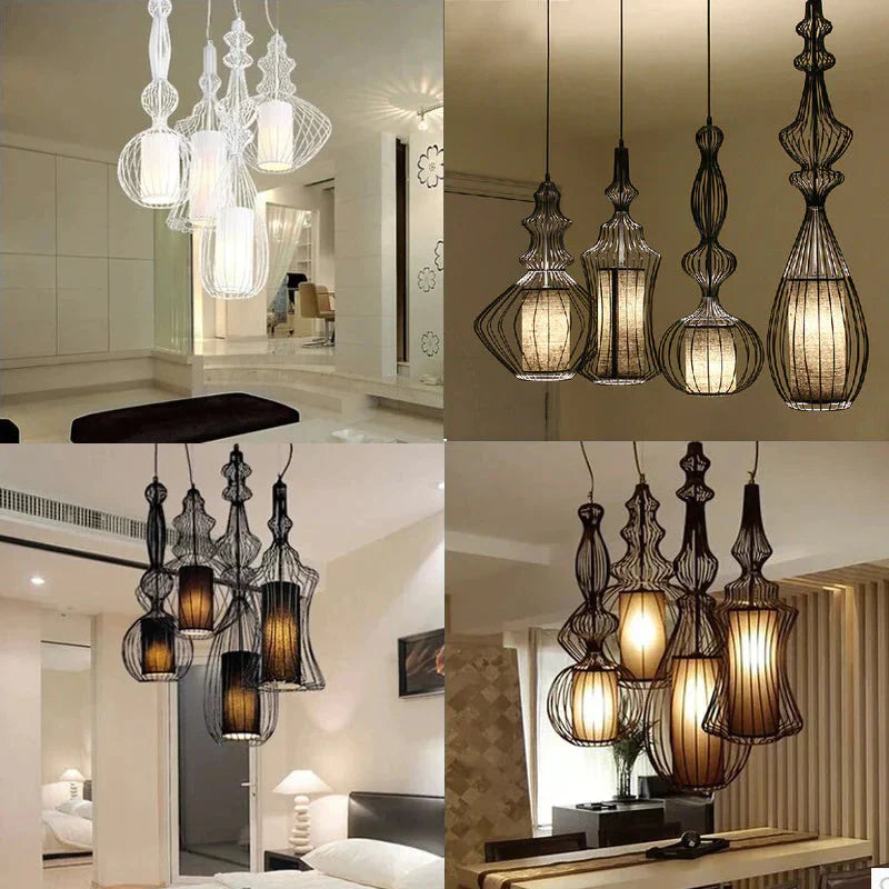 Creative Cafe Retro Birdcage Lamp Chandelier Pendant