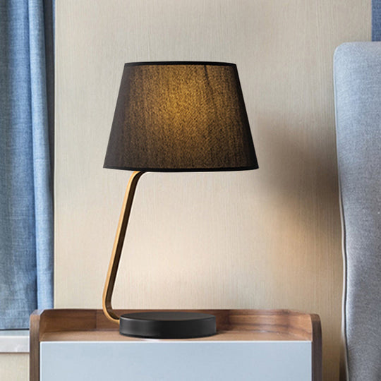 Océane - Nordic Urn - Like Reading Light Metal 1 Head Bedroom Nightstand Lamp With Fabric Shade In