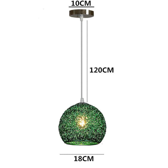 Simple Nordic Aluminum Chandelier Green / Without Bulbs Pendant