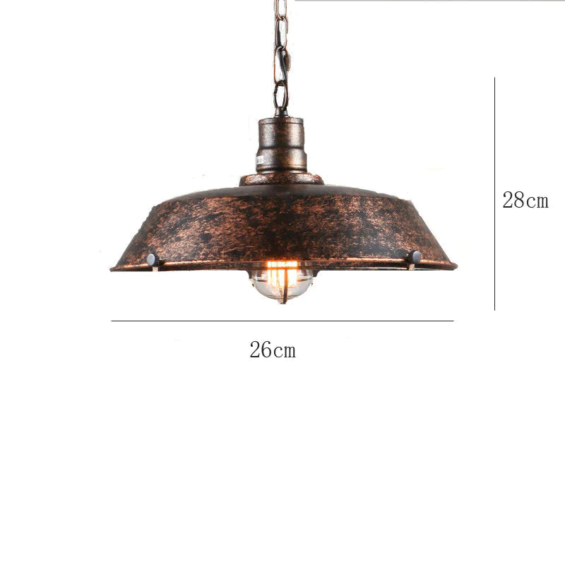 Retro Personality Art Guest Dining Room Lamp Single Head Bar Lid Chandelier Rust Without Net /