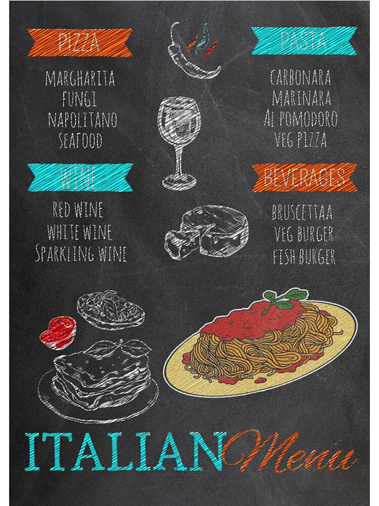 Retro Culinary Canvas Painting: Hamburger Pizza Steak Recipe Menu Poster 13X18Cm No Frame / F Wall