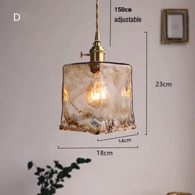 Vintage Brass Chandelier Glass Lamp Art Creative Personality D / No Light Source Pendant