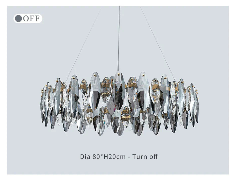 Luxury Crystal Chandelier Living Room Lamps Upscale Modern Pendant