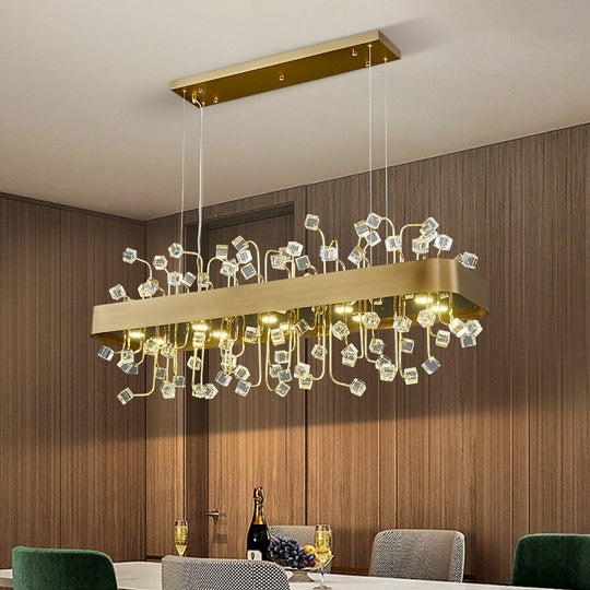 Colour Crystal Led Chandeliers For Living Room Indoor Lighting Round Chandelier Bedroom Rectangle