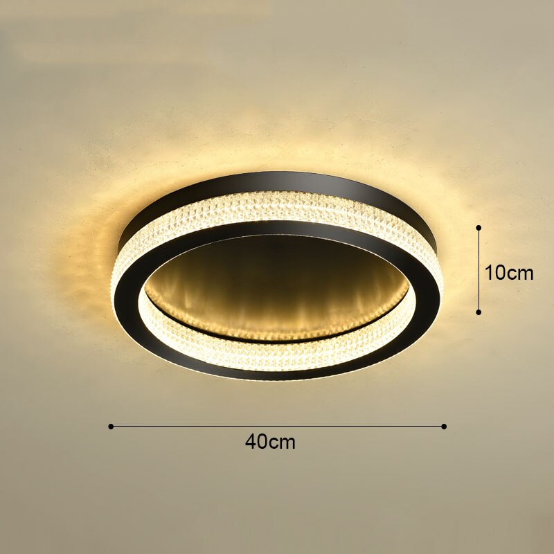 Modern Luxury Black Gold Round Chandelier Crystal Ceiling Lamp Led For Living Room Bedroom Home