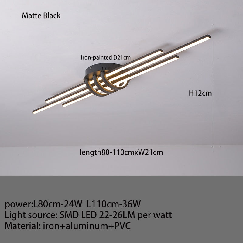 Modern Led Chandeliers For Bedroom Corridor Foyer Living Room Matte Black/White Ceiling Chandelier