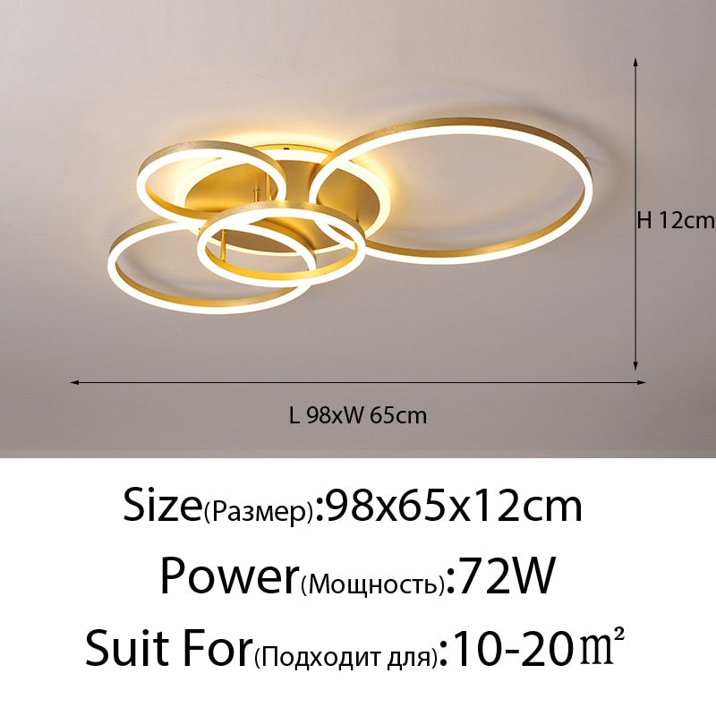 Modern Led Gold Black Chandeliers Lighting For Living Study Room Dimmable Indoor Lamps Parlor Foyer