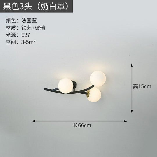 Modern Glass Ball Led Ceiling Lamps For Kitchen Pendant Lamp Bedroom Creative Tree Branch Light