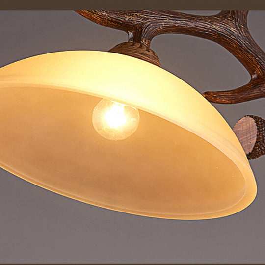 Retro Industrial Style Double Antler Chandelier Creative Resin Restaurant Droplight Lustre Cafe
