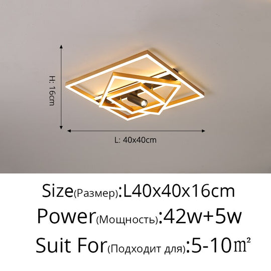 Golden Ultra-Thin Living Room Headlights New Ceiling Lamp Creative With Spotlights Modern Minimalist