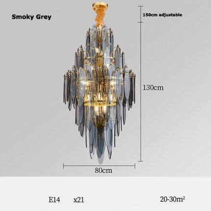 Art Deco Led Postmodern Glass Iron Chandelier Lighting Lustre Suspension Luminaire Lampen For
