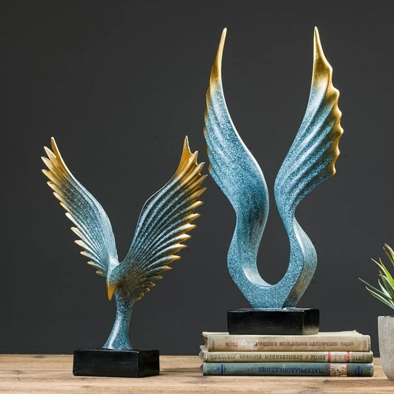 Nordic Modern Resin Eagle Sculpture: Elegant Family Ornament For Home And Office Decor Items