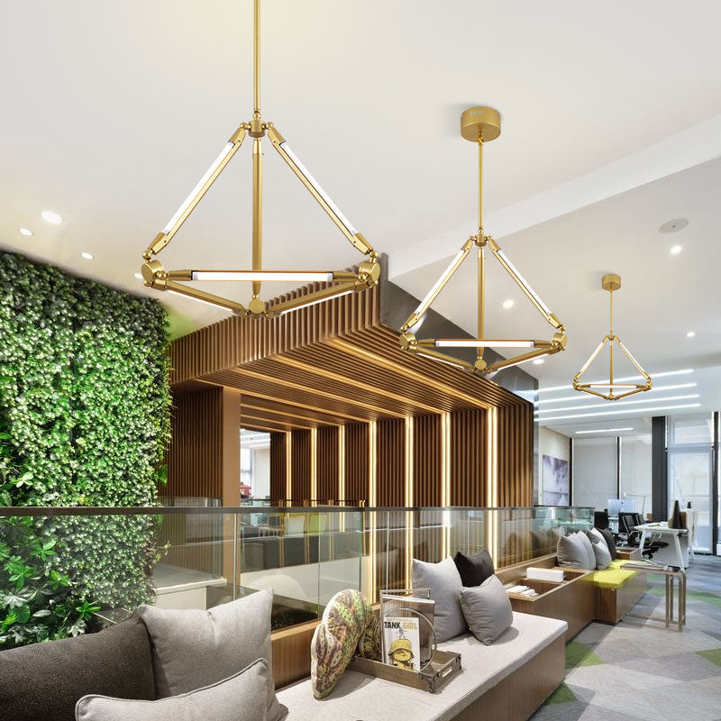 Nordic Simplicity: Geometric Line Led Chandeliers For Minimalist Spaces Pendant Light