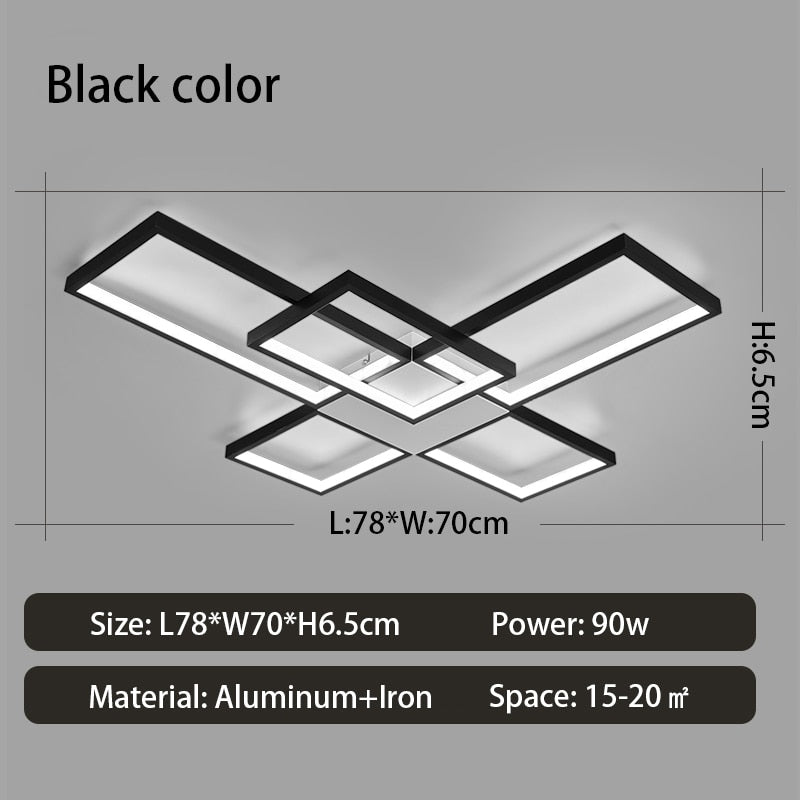 Modern Led Chandeliers Lamp For Living Room Bedroom Study Indoor Gold/Black Color Ceiling Free