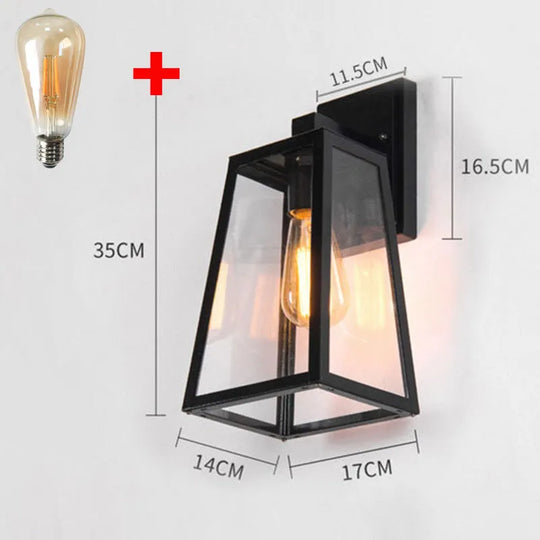Vintage Industrial Iron Wall Lamp - Waterproof &amp; Rustproof Modern Style Outdoor Light
