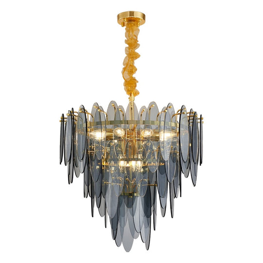 Art Deco Led Postmodern Glass Iron Chandelier Lighting Lustre Suspension Luminaire Lampen For