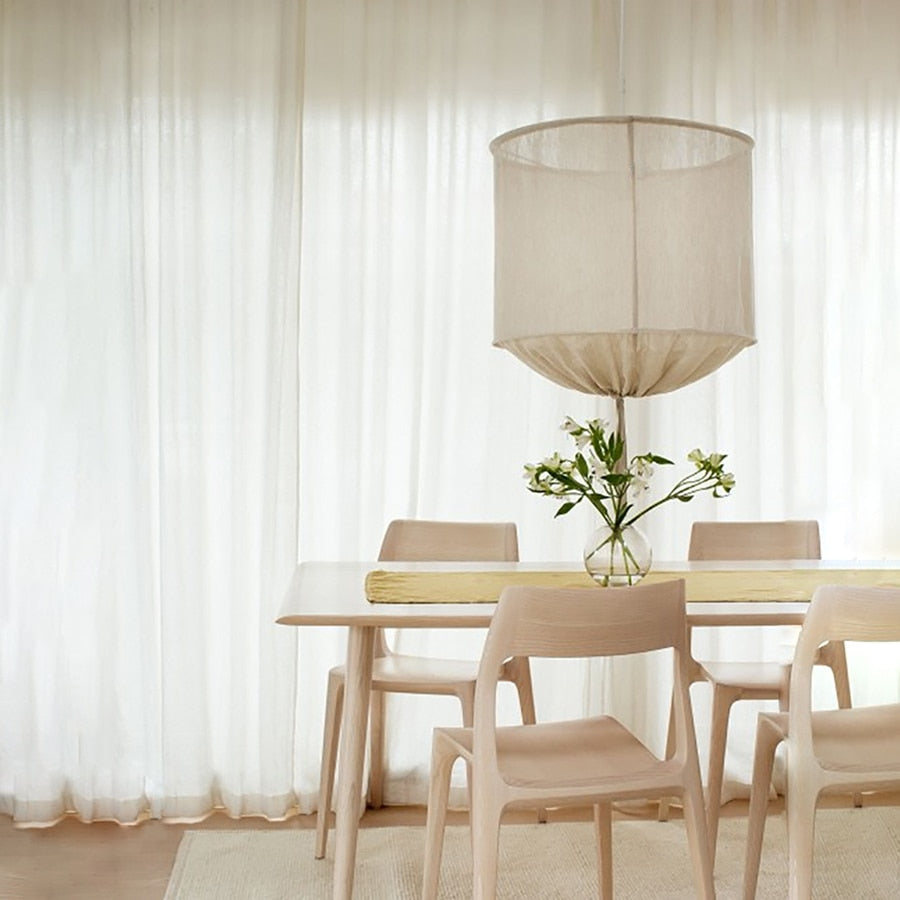 Nordic Design White Linen Cotton Diy Pendant Lights Fabric Lampshade Led Hanging Lamps For Finning