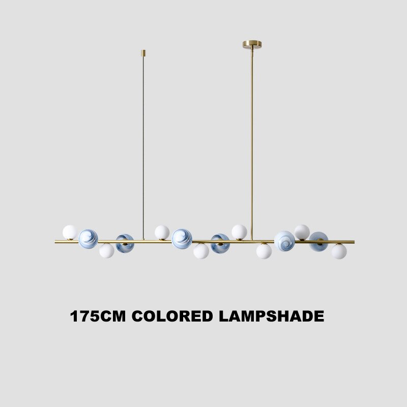 Horizontal Ceiling Hanging Chandelier Lights Kitchen Island Linear Bar Pendant Lamp Dining Room