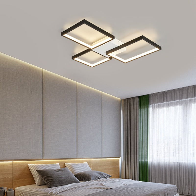 Modern Led Chandeliers Lamp For Living Room Bedroom Study Indoor Gold/Black Color Ceiling Free