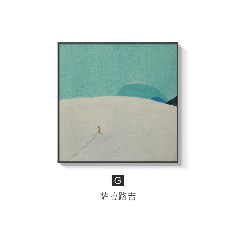 Abstract Landscape Of Solo Travel Posters And Prints 50X50Cm(No Frame) / Blue Sky G Wall Painting